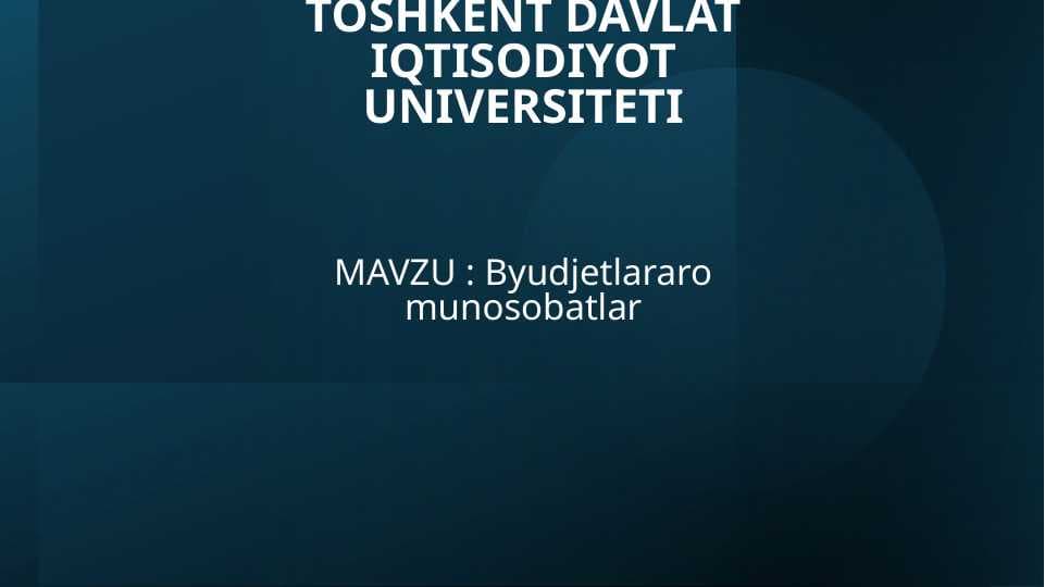 Byudjetlararo munosobatlar