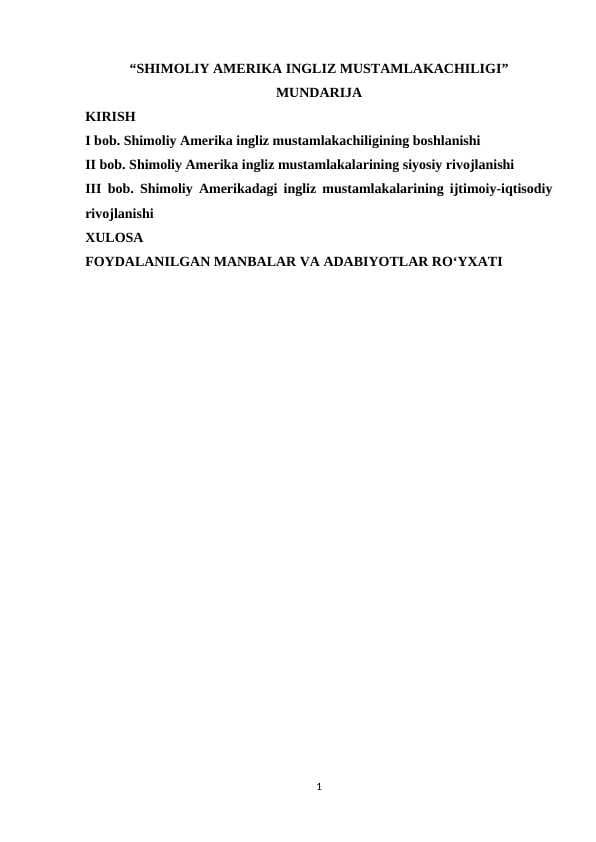 Shimoliy Amerika ingliz mustamlakachiligi