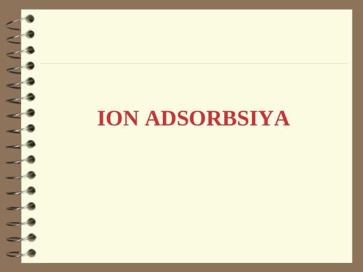 ION ADSORBSIYA