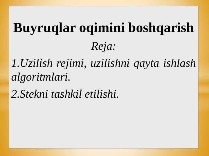 Buyruqlar oqimini boshqarish
