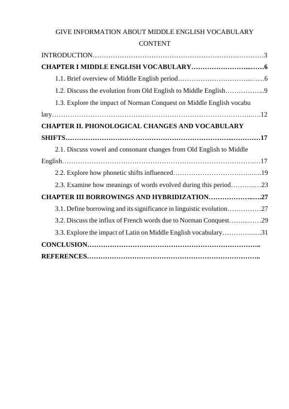 GIVE INFORMATION ABOUT MIDDLE ENGLISH VOCABULARY