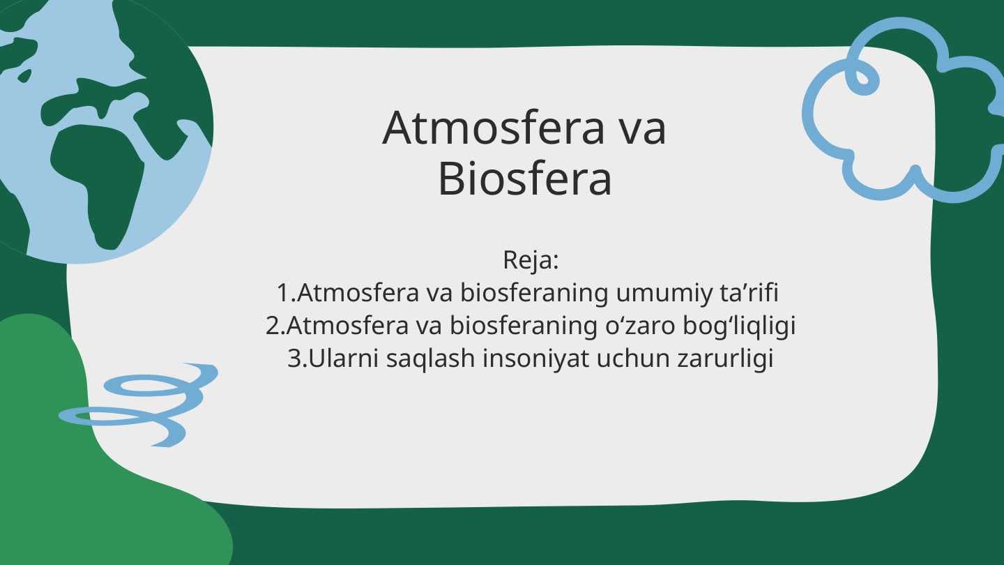 Atmosfera va biosfera