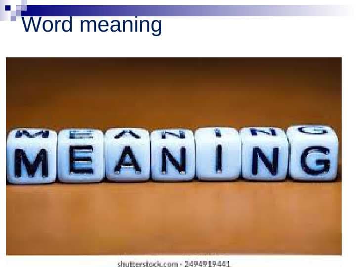 Word Meaning