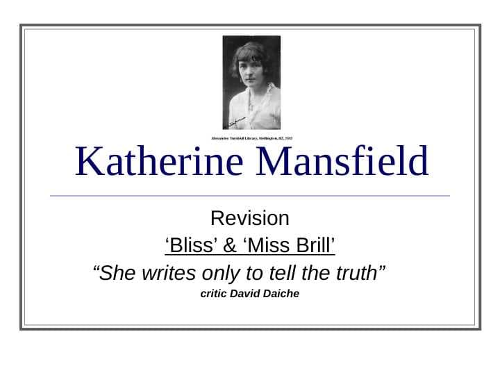 Katherine Mansfield