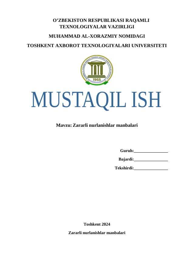 Zararli nurlanishlar manbalari