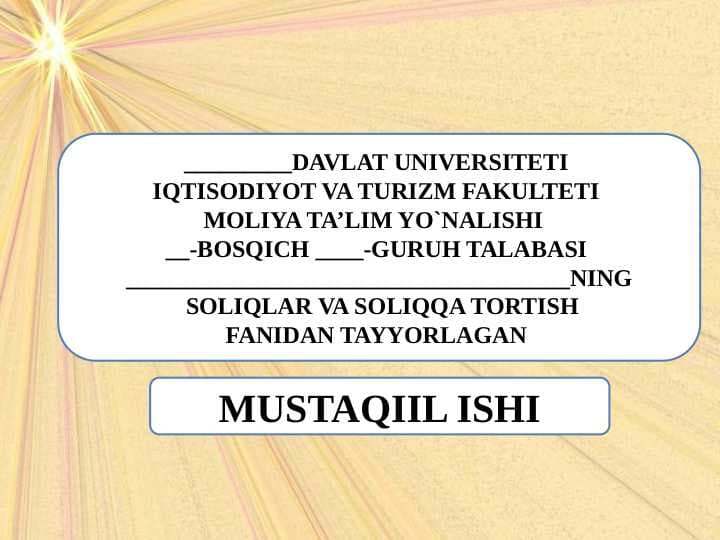 AKSIZ SOLIG’I