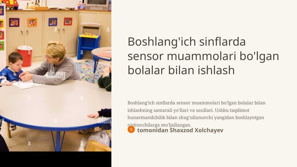 Boshlang'ich sinflarda sensor muammolari bo'lgan bolalar bilan ishlash