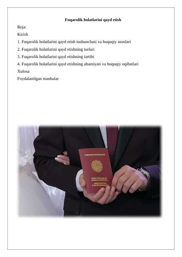 Fuqarolik holatlarini qayd etish   25
