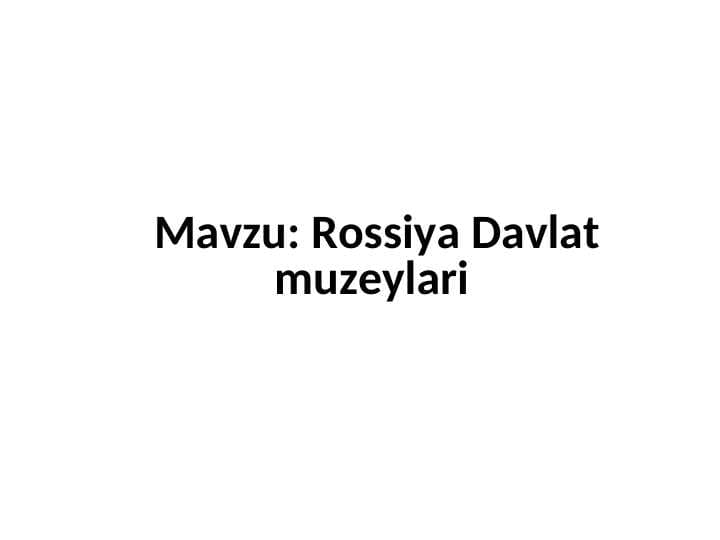 Rossiya Davlat muzeylari