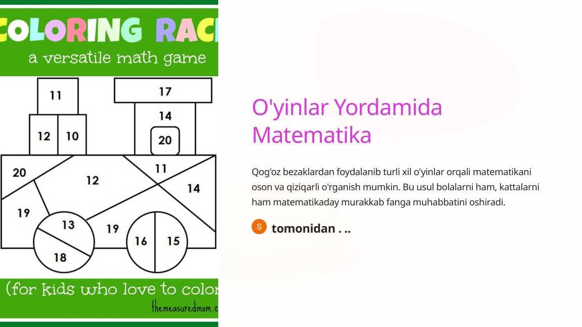 O'yinlar Yordamida Matematika