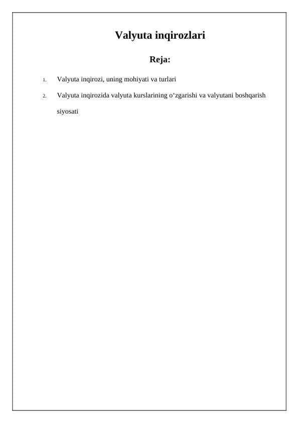 Valyuta inqirozlari