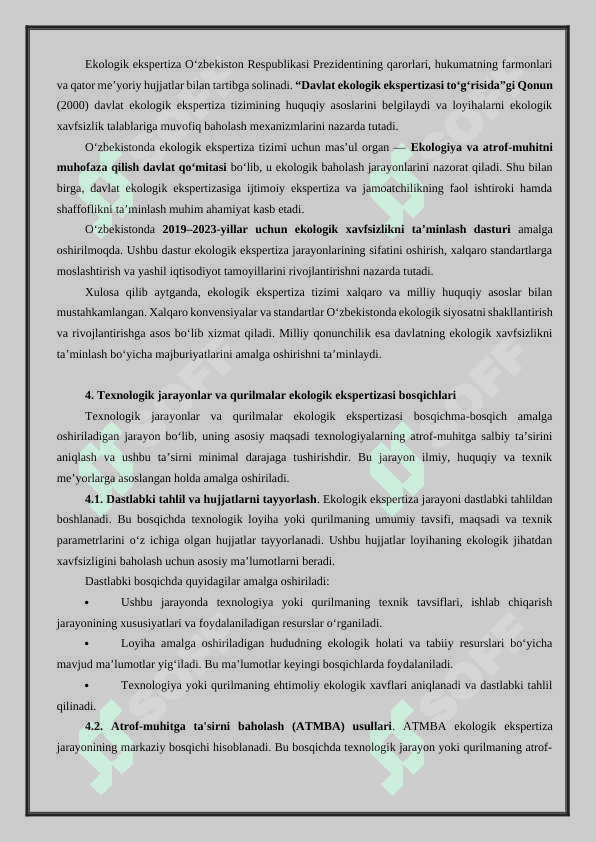 Texnologiya va texnikaning ekspertizasi