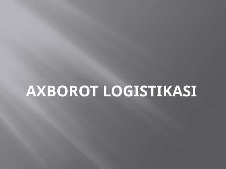 Axborot logistikasi