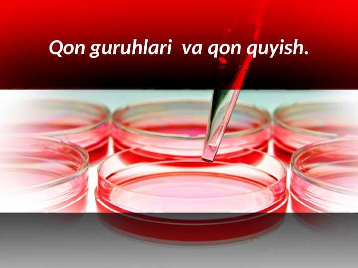Qon guruhlari  va qon quyish