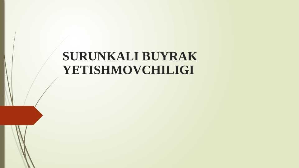 Surunkali buyrak yetishmovchiligi