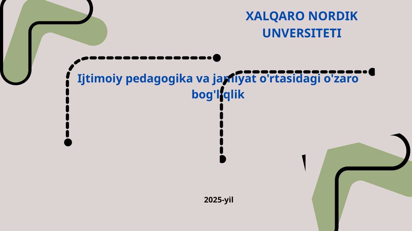 Ijtimoiy pedagogika va jamiyat o'rtasidagi o'zaro bog'liqlik