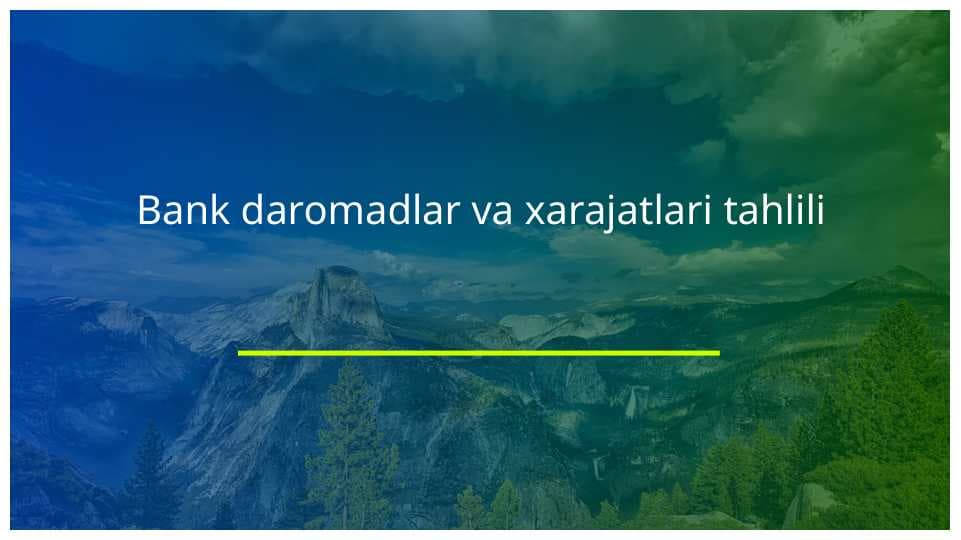 Bank daromadlar va xarajatlari tahlili