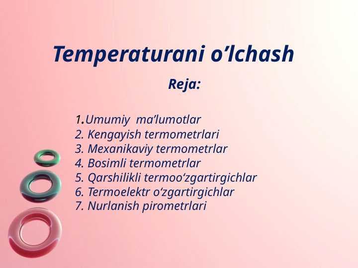 Temperaturani o’lchash
