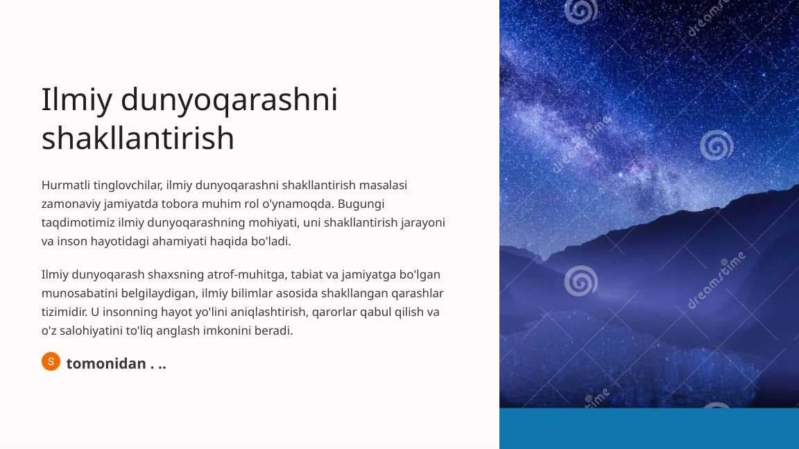 Ilmiy dunyoqarashni shakllantirish