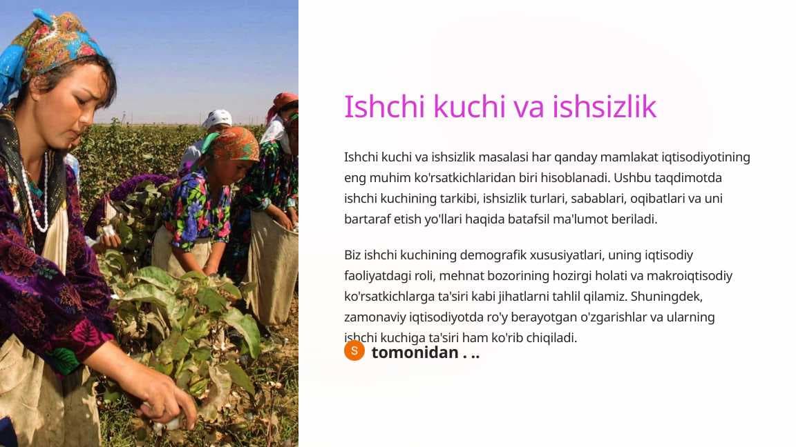 Ishchi kuchi va ishsizlik