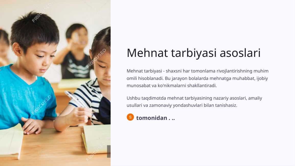 Mehnat tarbiyasi asoslari