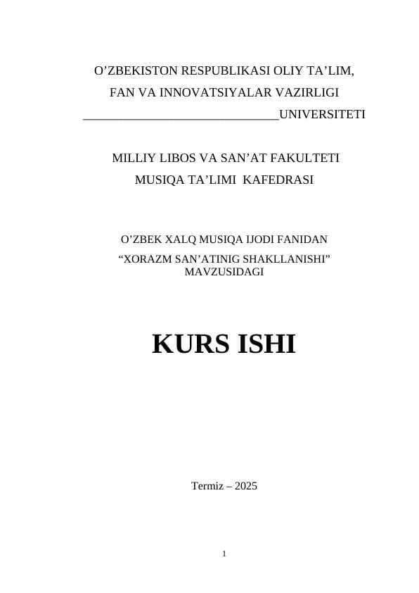 Xorazm san’atinig shakllanishi