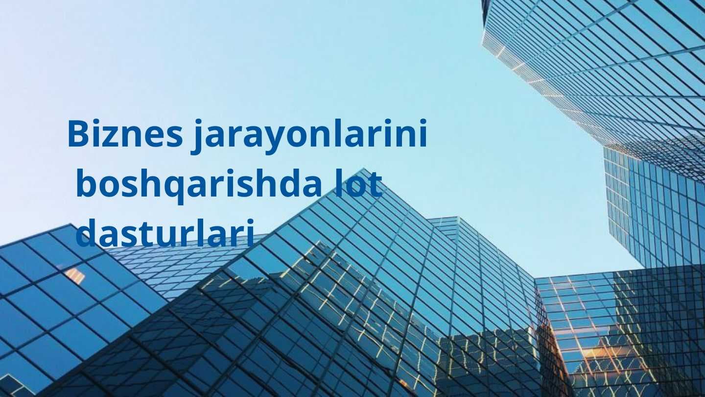 Biznes jarayonlarini boshqarishda lot dasturlari