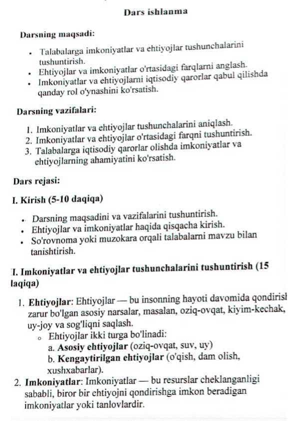 Mustaqil talim Tarbiya faniga