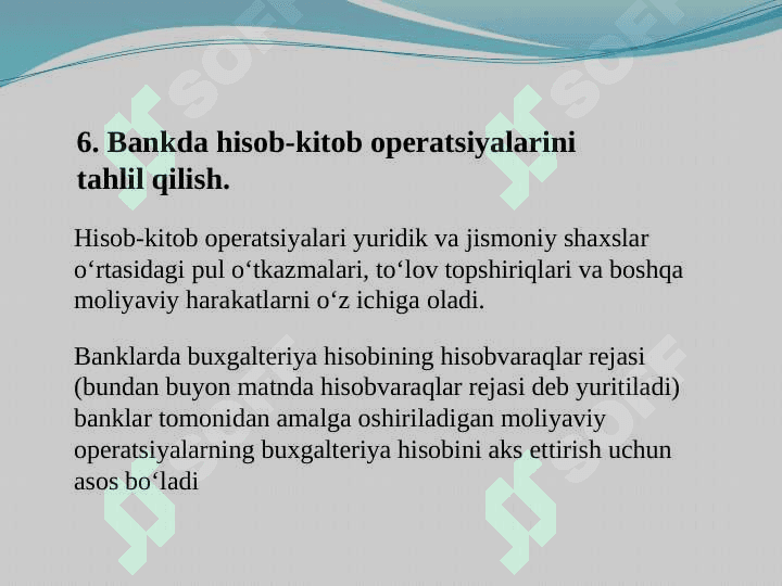 Bank amaliyoti ppt