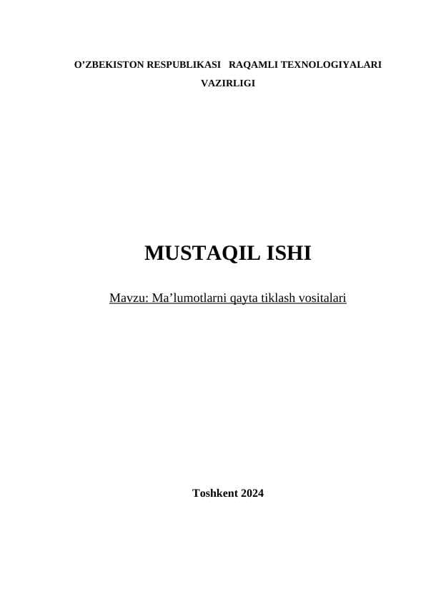 Ma’lumotlarni qayta tiklash vositalari