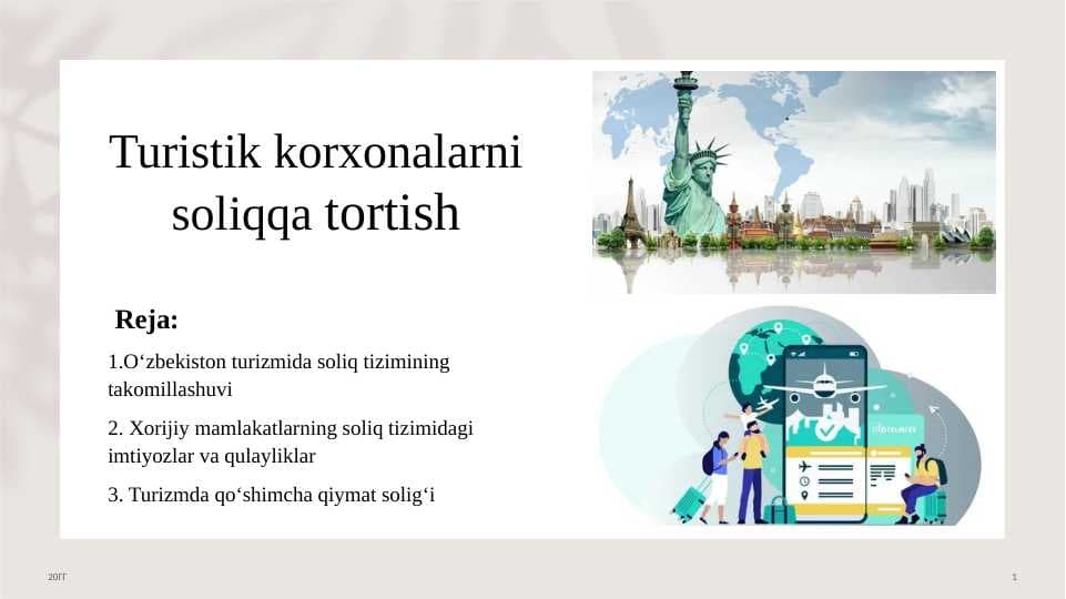 Turistik korxonalarni soliqqa tortish