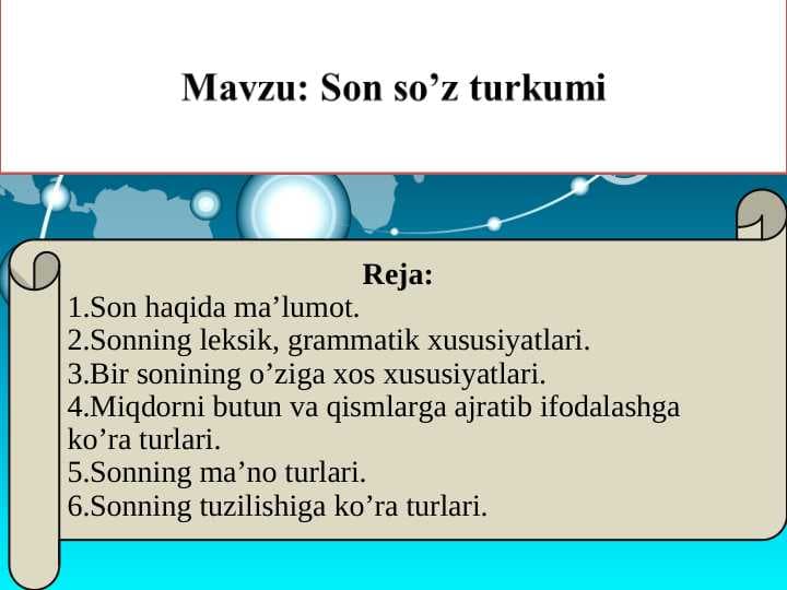Son so’z turkumi
