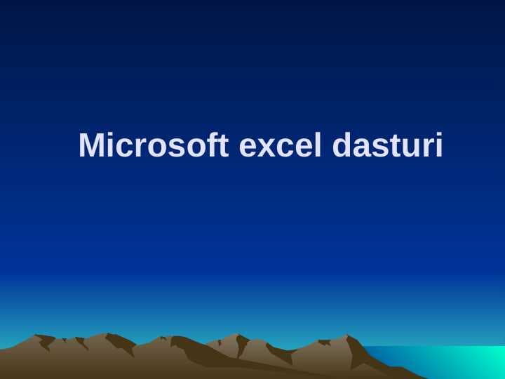 Microsoft excel dasturi