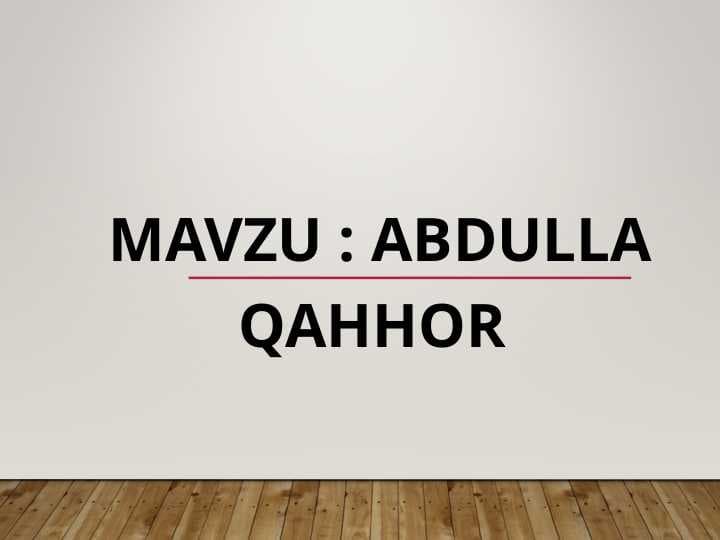 Abdulla Qahhor