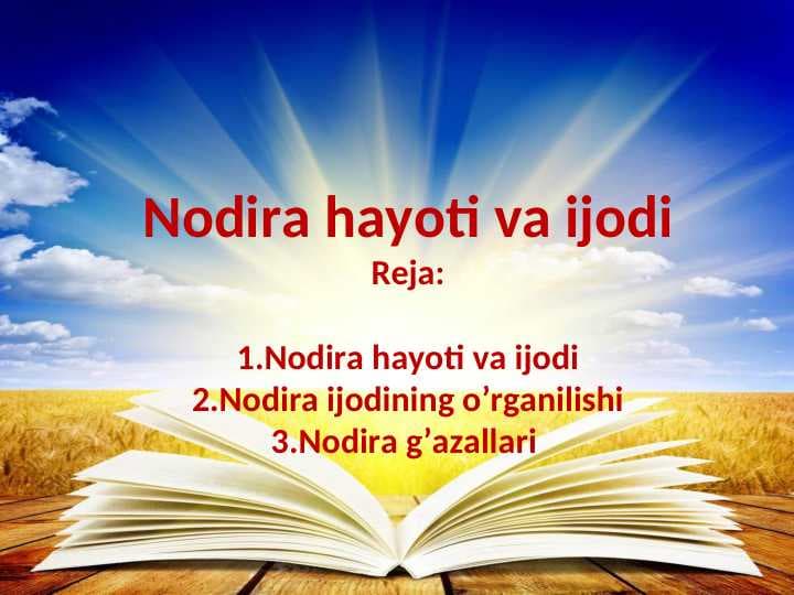 Nodira hayoti va ijodi