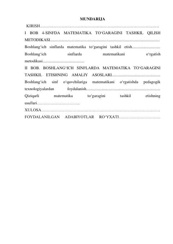 MATEMATIKA FANLARIDAN  DARSDAN TASHQARI