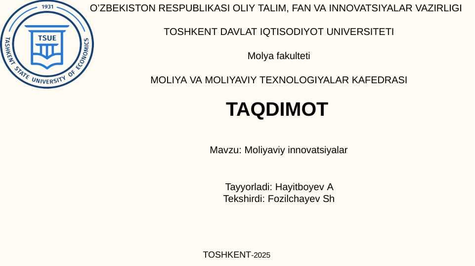 Moliyaviy innovatsiyalar