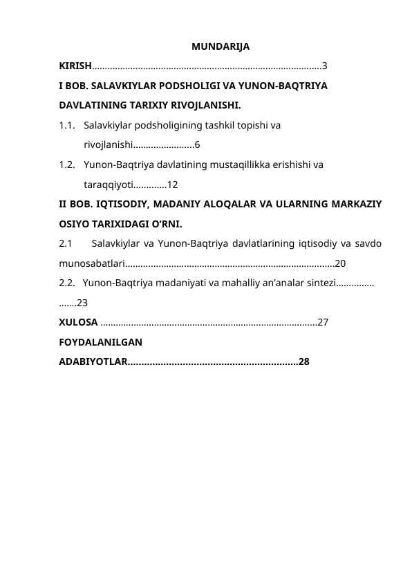 Salavkiylar podsholigi va Yunon - Baqtriya davlati