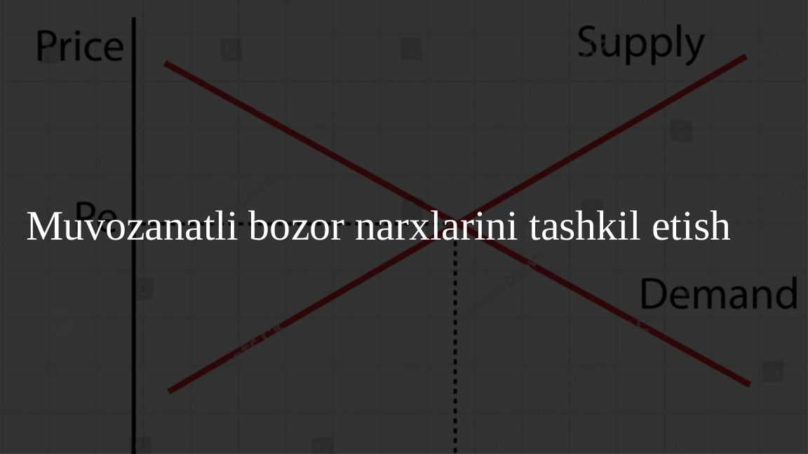Muvozanatli bozor narxlarini tashkil etish
