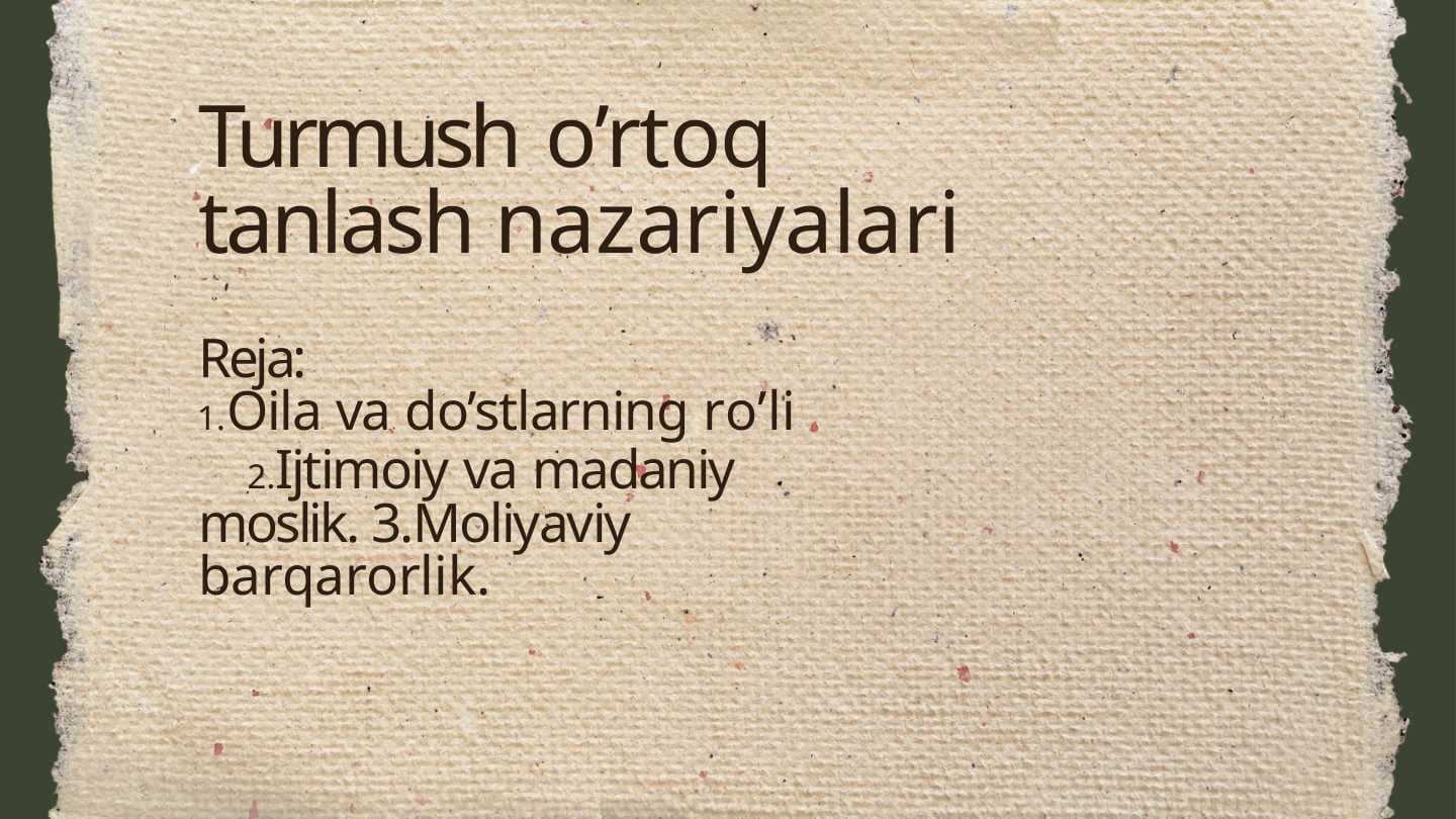 Turmush o’rtoq tanlash nazariyalari