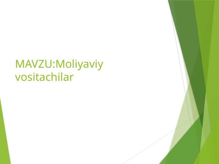 Moliyaviy vositachilar TAGDIMOT