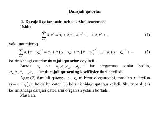 Darajali qatorlar
