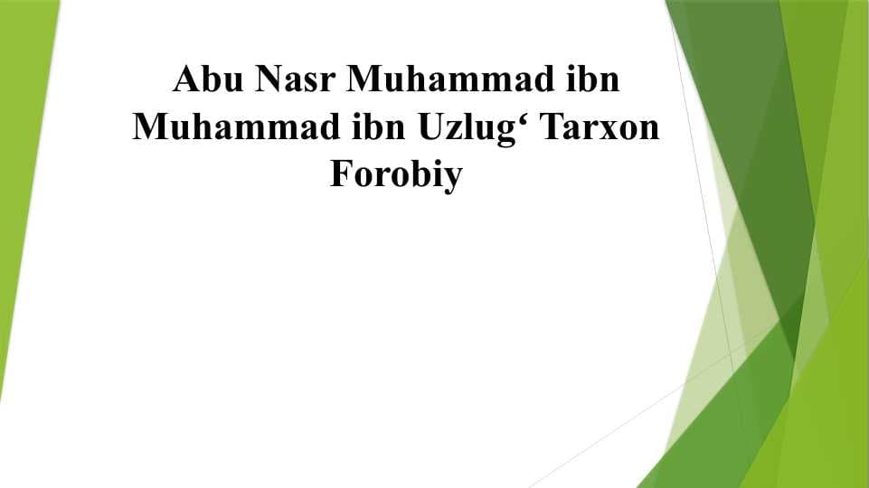 Abu Nasr Muhammad ibn Muhammad ibn Uzlugʻ Tarxon Forobiy