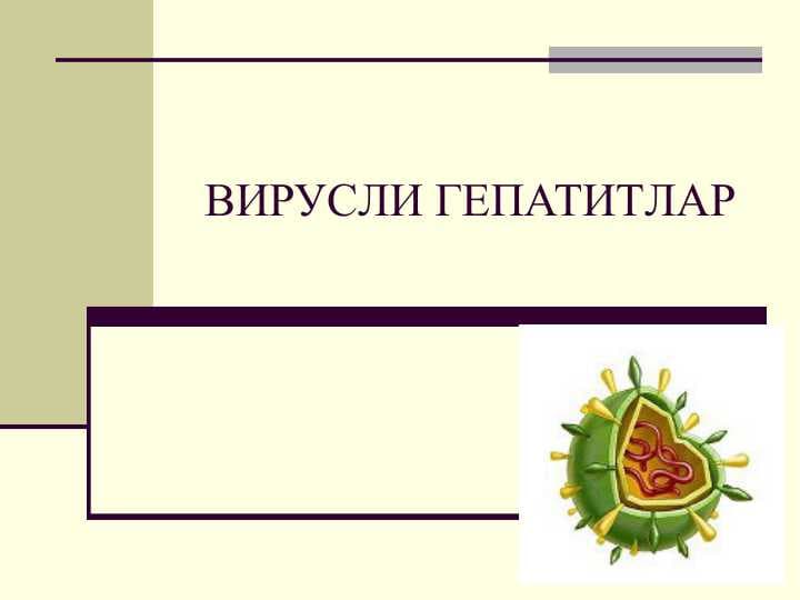 ВИРУСЛИ ГЕПАТИТЛАР