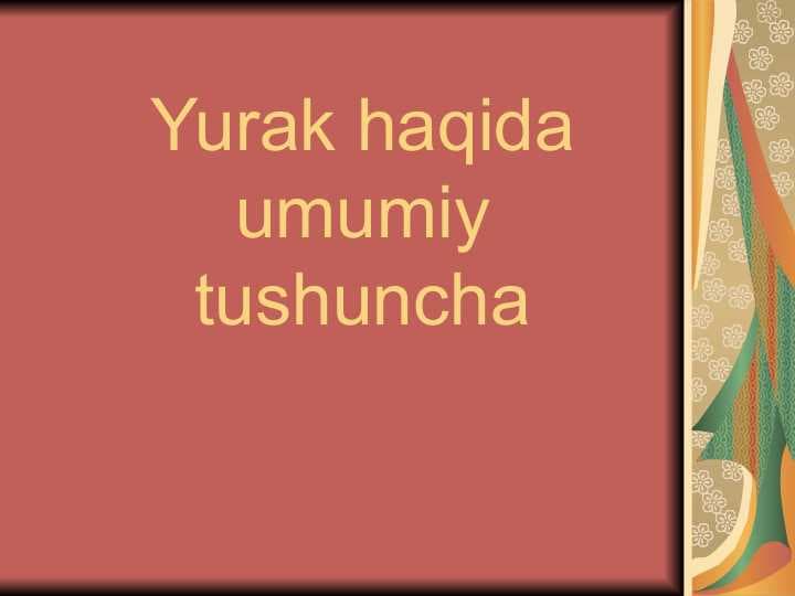 Yurak haqida umumiy tushuncha