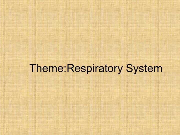 RESPIRATORIUM SYSTEM