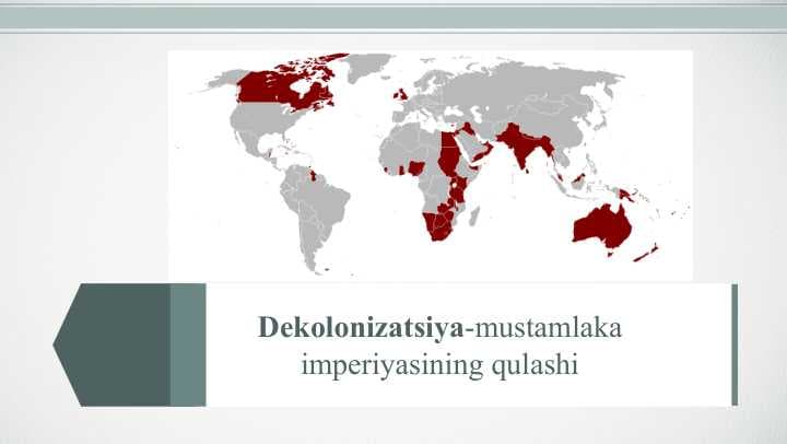 Dekolonizatsiya-mustamlaka imperiyasining qulashi