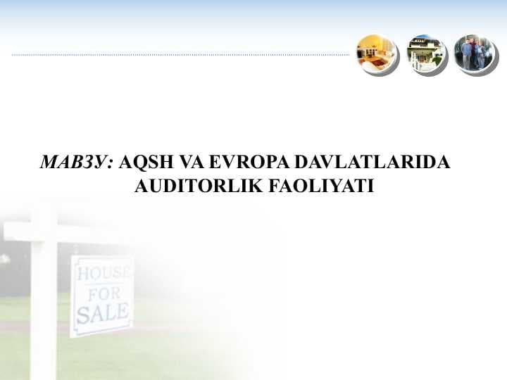 AQSH VA EVROPA DAVLATLARIDA AUDITORLIK FAOLIYATI