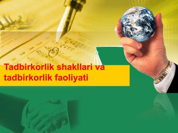 Tadbirkorlik shakllari va tadbirkorlik faoliyati