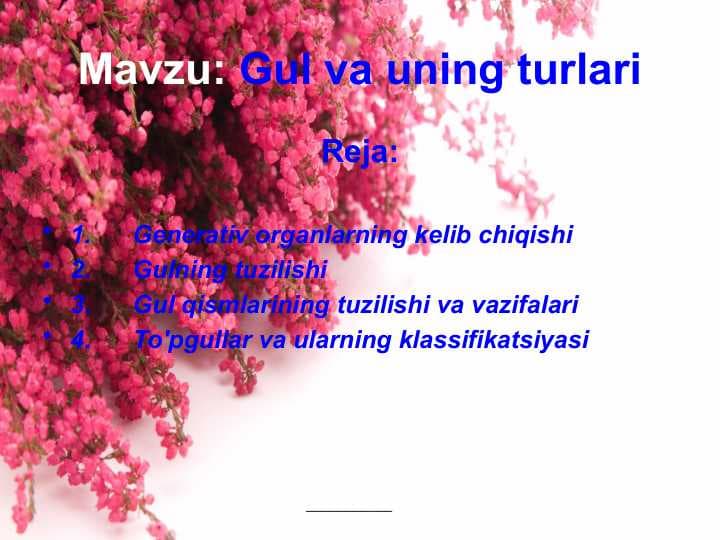 Gul va uning turlari